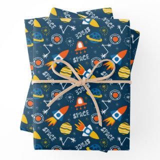 Cute Colorful Space Adventures Pattern  Sheets