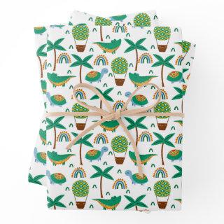 Cute Colorful Turtle Alligator Rainbow Pattern  Sheets