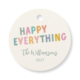 Cute Colorful Typography Happy Everything Custom Favor Tags