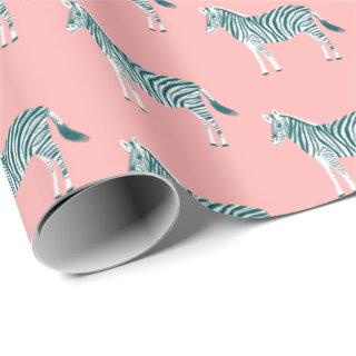 Cute colorful zebras animal print pattern pink