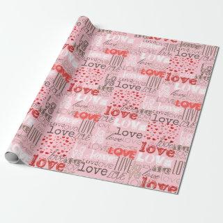 Cute Cool Modern Love Words Hearts Pink