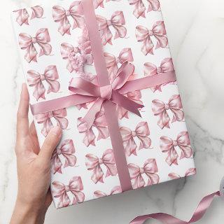 Cute Coquette Blush Pink Bow Pattern