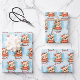 Cute Corgi Personalized Christmas  Sheets