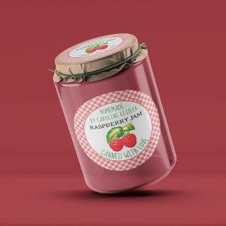 Cute Country Farm Home Made Raspberry Jam Canning  Classic Round Sticker