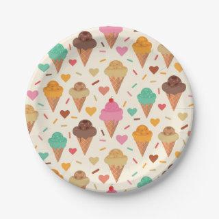Cute  Cream Cone  pattern   Sheets Paper Plates