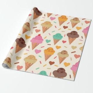 Cute  Cream Cone  With Hearts