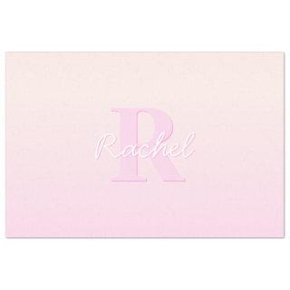 Cute Customizable Monogram | Peach & Pink Ombre Tissue Paper