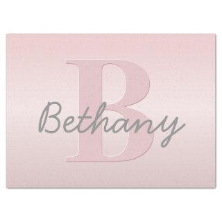 Cute Customizable Pink Monogram & Your Name Script Tissue Paper
