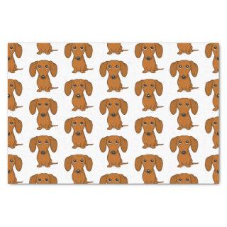 Cute Dachshunds Pattern | Red Wiener Dogs Tissue Paper