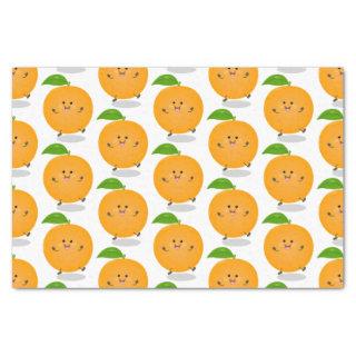 Cute dancing orange citrus fruit tissue paper