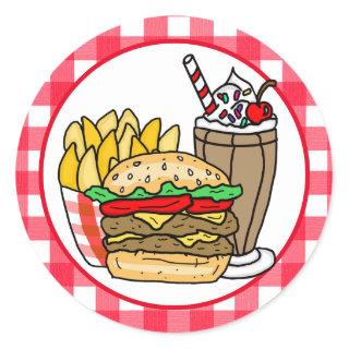 Cute Diner Food   Classic Round Sticker