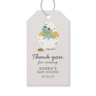 Cute Dino Whimsical Gender Neutral Baby Shower Gift Tags