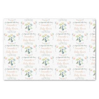 Cute Dinosaur Watercolor Baby Shower Personalized Tissue Paper