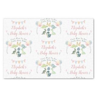 Cute Dinosaur Watercolor Baby Shower Personalized Tissue Paper