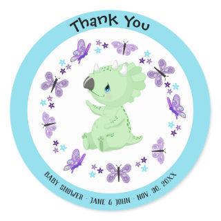 *~* Cute Dinosuar Butterfly Star Thank You Sticker