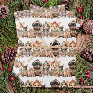 Cute Dog Cat Pets Knitted Sweaters Christmas  Sheets