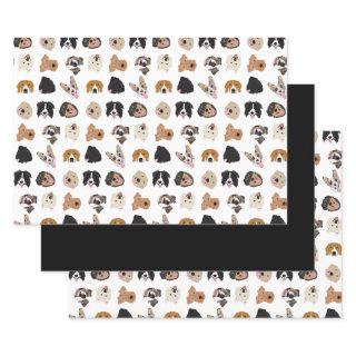 Cute Dog Face Illustration Pattern  Sheets
