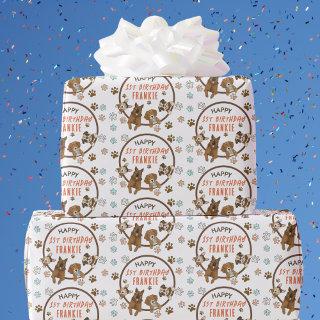Cute Dog Paw Prints Boys Birthday