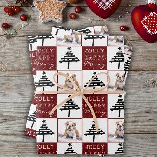 Cute Dog Puppy Pet Photo Red Christmas Tree  Sheets