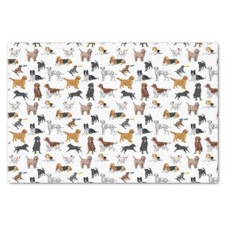 Cute Dogs Illustrations Pattern Tissue Paper