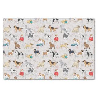 Cute Dogs Pattern Design White Tissue Paper