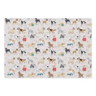 Cute Dogs Pattern Design White  Sheets