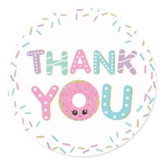 Cute Donuts Donuts Thank You Favor Gift Classic Round Sticker