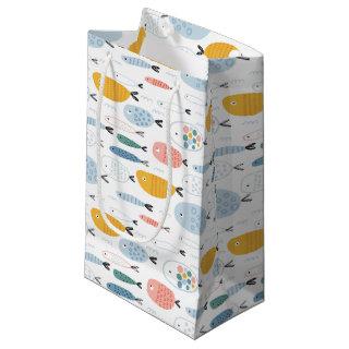 Cute Doodle School of Fish Pattern Small Gift Bag