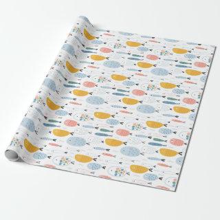 Cute Doodle School of Fish Pattern