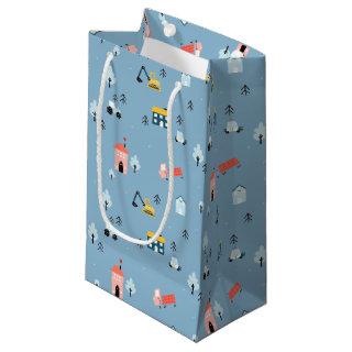 Cute Doodle Town Scene Pattern Small Gift Bag