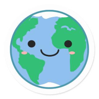 Cute Earth Climate Change Awareness Classic Round Sticker