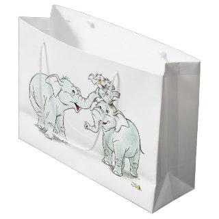 cute elefant family large gift bag