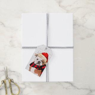Cute English Bulldog Fleas Navidog Christmas Gift Tags