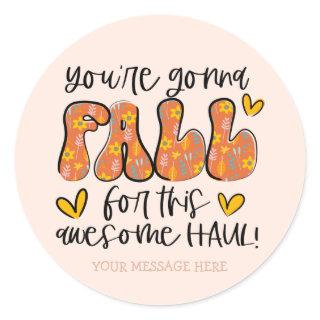 Cute Fall Pun Autumn Small Business Classic Round Sticker