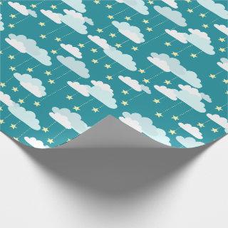 Cute Falling Stars & Clouds Pattern