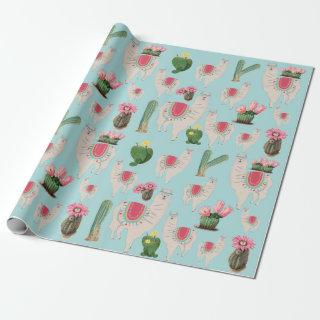 Cute Fiesta Llama & Cactus Pattern