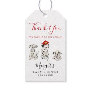 Cute Fireman Puppy Baby Shower Gift Tags