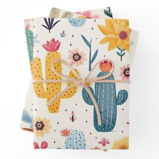 Cute Floral Cactus Pattern  Sheets