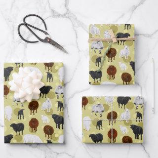 Cute Fluffy Sheep Lambs Pattern Farmer  Sheets