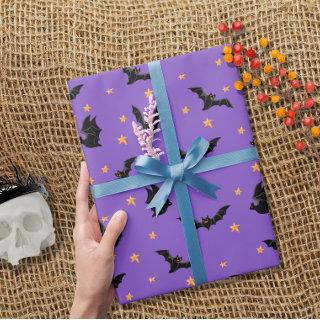 Cute Flying Bats and Stars Pattern Halloween