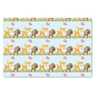 Cute Forest Animals Whimsical Cartoon Pattern Tissue Paper