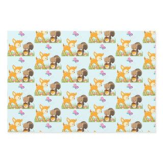 Cute Forest Animals Whimsical Cartoon Pattern  Sheets