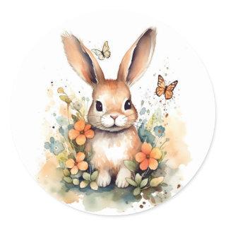 Cute Forest baby bunny Pints Nursery Art Classic Round Sticker