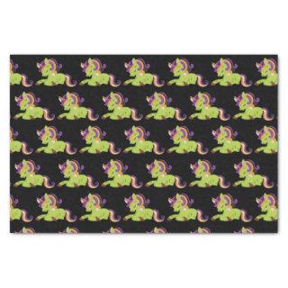 Cute Frankenstein Unicorn Halloween Pattern Tissue Paper
