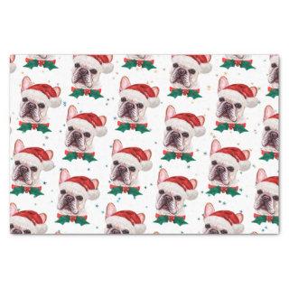 Cute French Bulldog Dog Christmas Pattern Tissue Paper