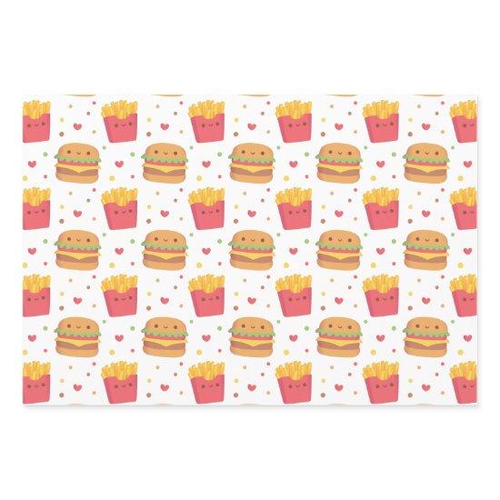 Cute French Fries and Burger Pattern  Sheets