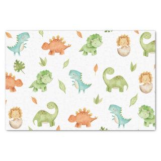 Cute Friendly Dinosaurs T-Rex Decoupage  Tissue Paper