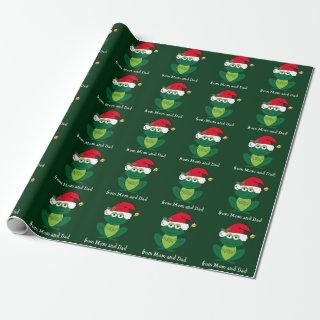 Cute Frog Christmas Personalized Green