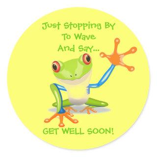 Cute Frog Funny Animal Kids Get Well Soon Classic Round Sticker