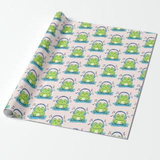 Cute Frog Listening To Music